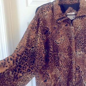 Vintage Active horizon lined windbreaker in leopard print
